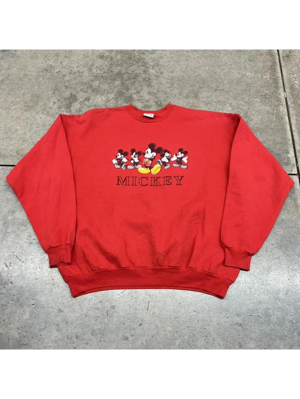 vintage mickey mouse disney red spell out crewneck size xl